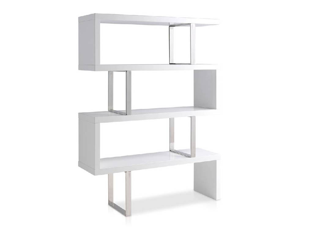 Laquered Mdf bookshelves and stainless steal structure. Laquered Mdf bookshelves and stainless steal structure.