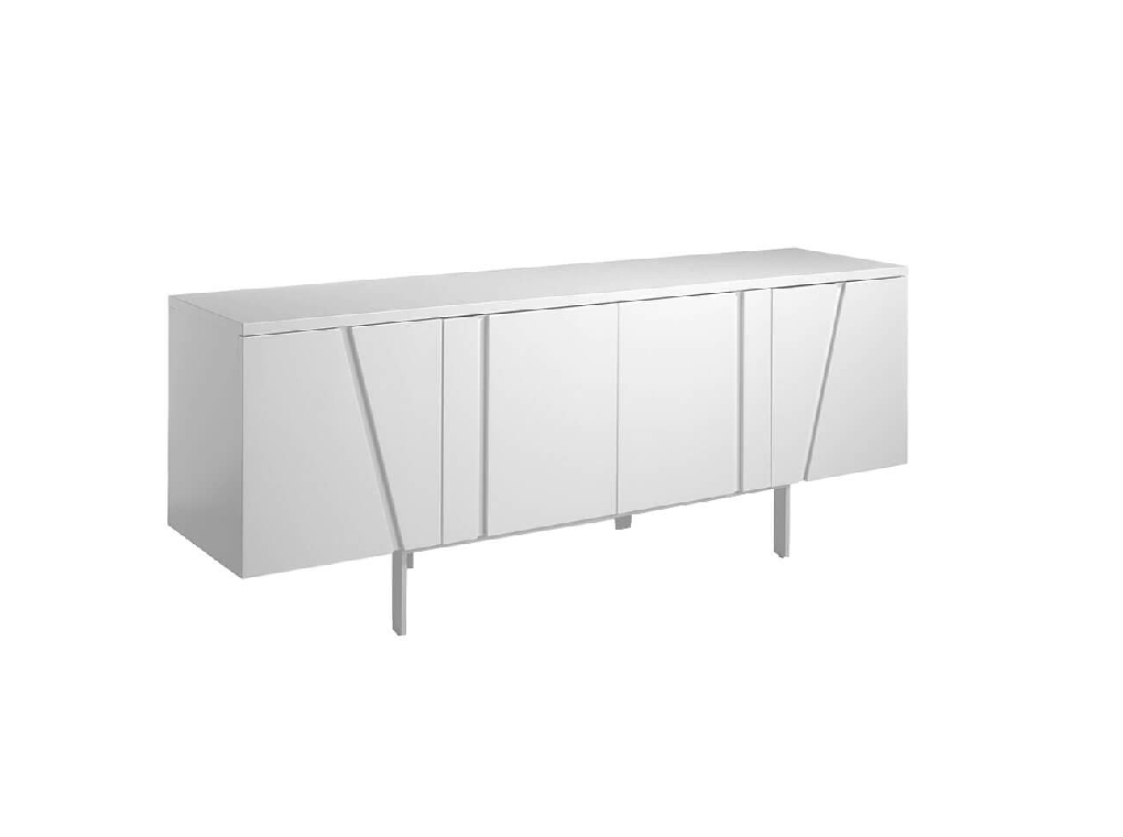 White wood and steel sideboard