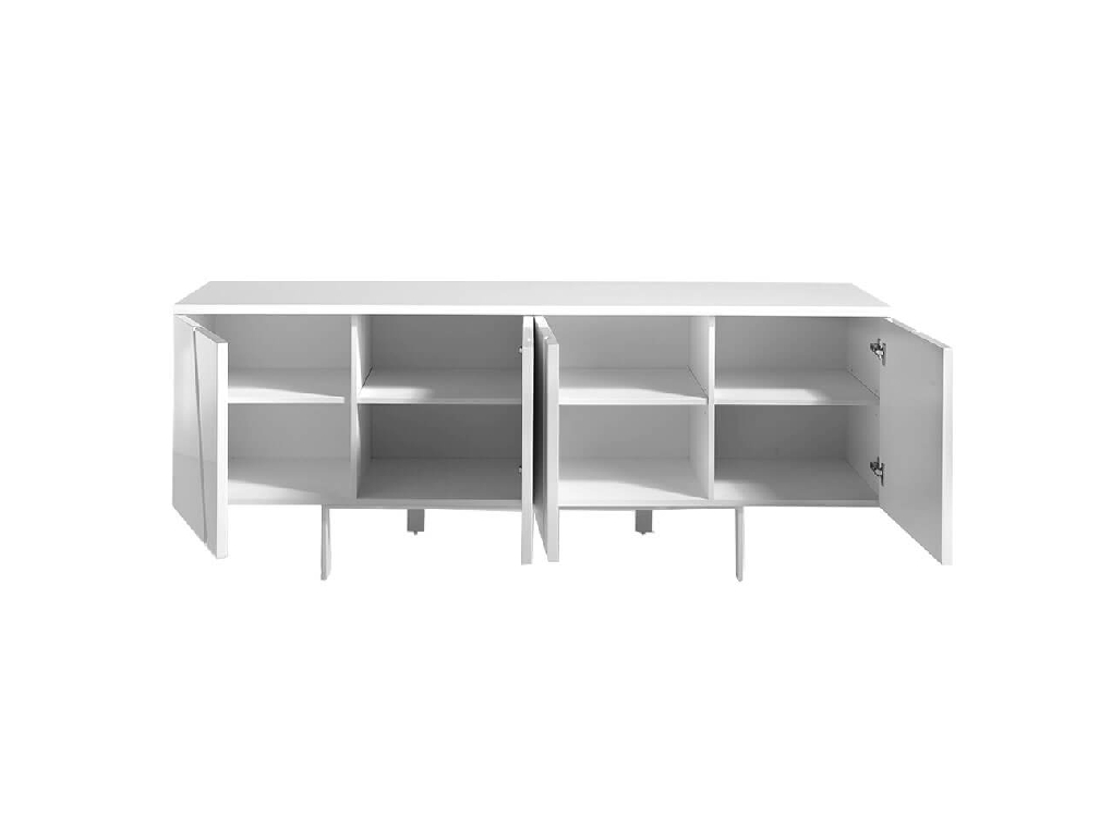 White wood and steel sideboard