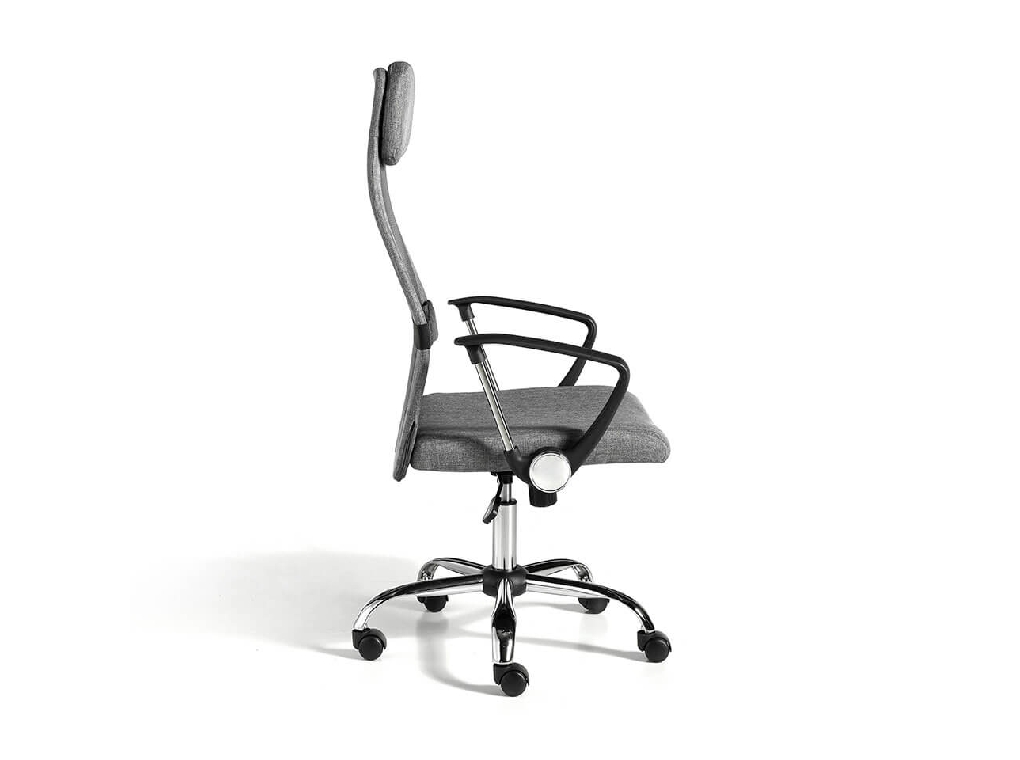 Gray swivel office chair with chromed steel frame Gray swivel office chair with chromed steel frame