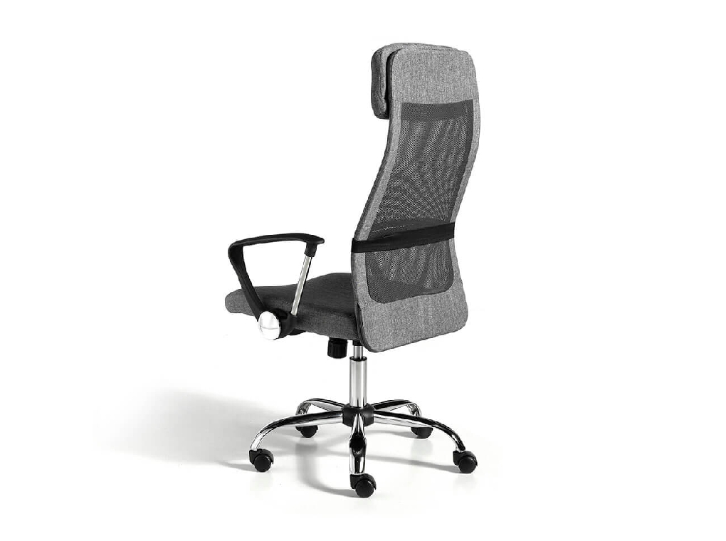 Gray swivel office chair with chromed steel frame Gray swivel office chair with chromed steel frame