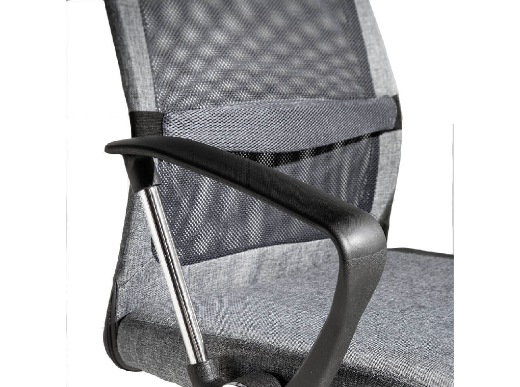Gray swivel office chair with chromed steel frame Gray swivel office chair with chromed steel frame