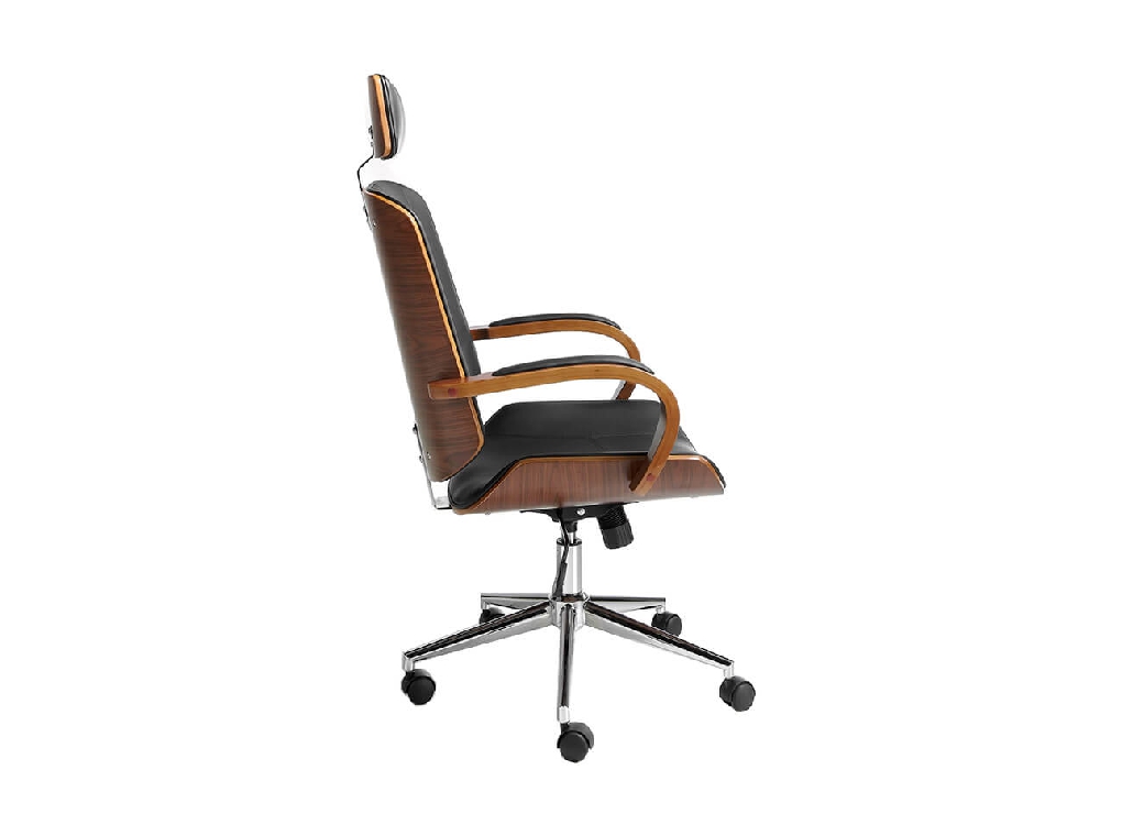 Office armchair upholstered in black leatherette Office armchair upholstered in black leatherette