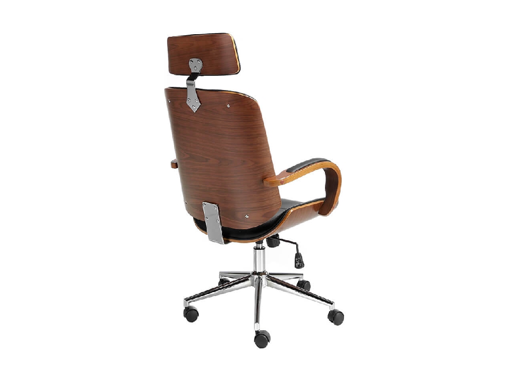 Office armchair upholstered in black leatherette Office armchair upholstered in black leatherette