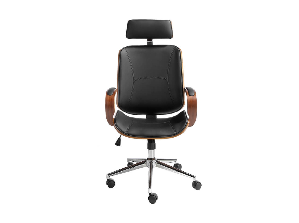 Office armchair upholstered in black leatherette Office armchair upholstered in black leatherette