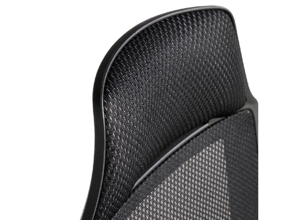 Black swivel office chair with armrests