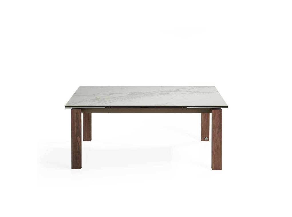 Extendable dining table with porcelain marble tops Extendable dining table with porcelain marble tops