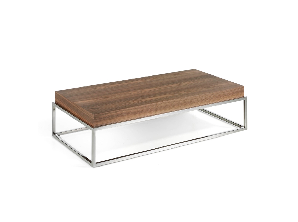 Coffee table with chromed steel structure and Mdf cover Coffee table with chromed steel structure and Mdf cover