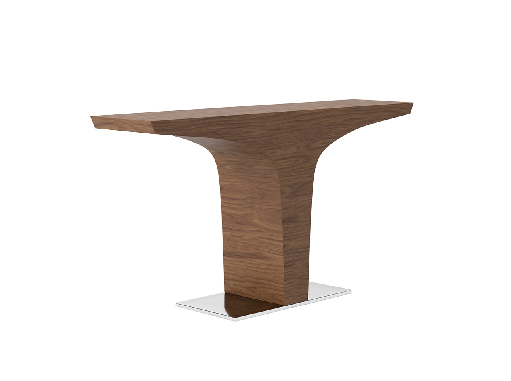 Walnut-veneered wooden console Walnut-veneered wooden console