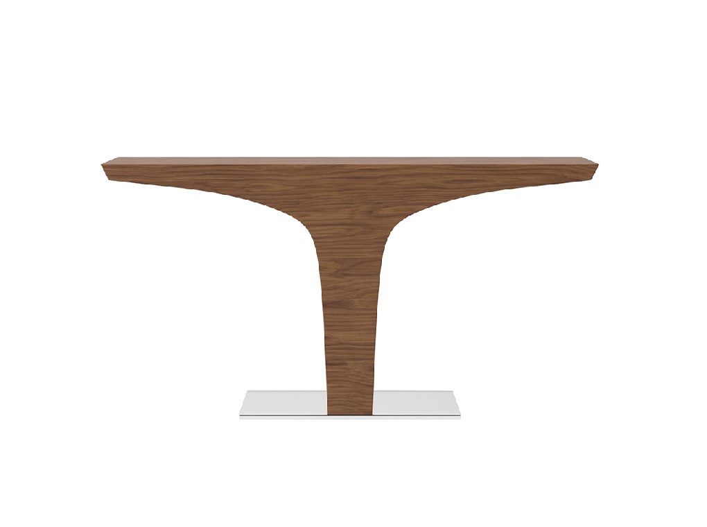 Walnut-veneered wooden console Walnut-veneered wooden console