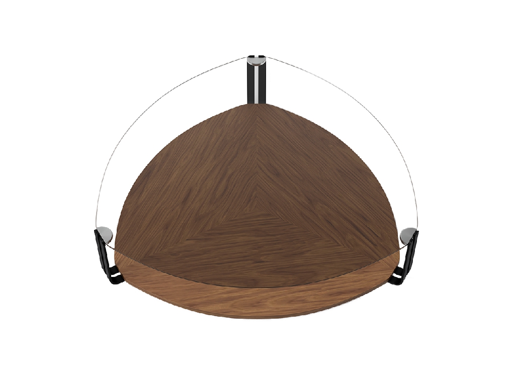Coffee table in walnut veneer with top in tempered glass Coffee table in walnut veneer with top in tempered glass