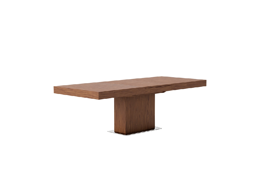 Rectangular extendible dining table in walnut veneered wood Rectangular extendible dining table in walnut veneered wood