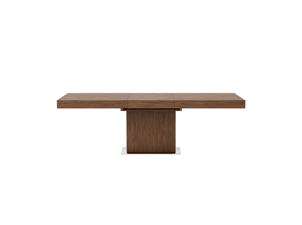 Rectangular extendible dining table in walnut veneered wood Rectangular extendible dining table in walnut veneered wood