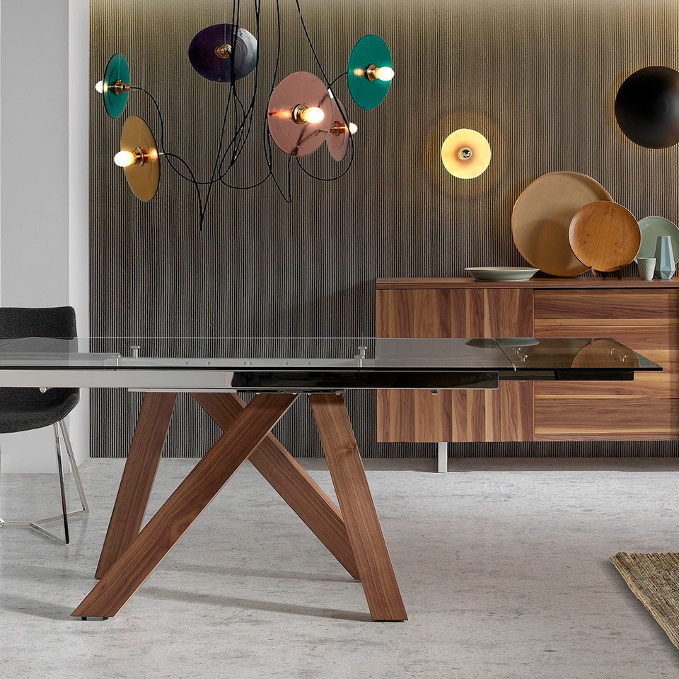 Mesa comedor extensible cristal