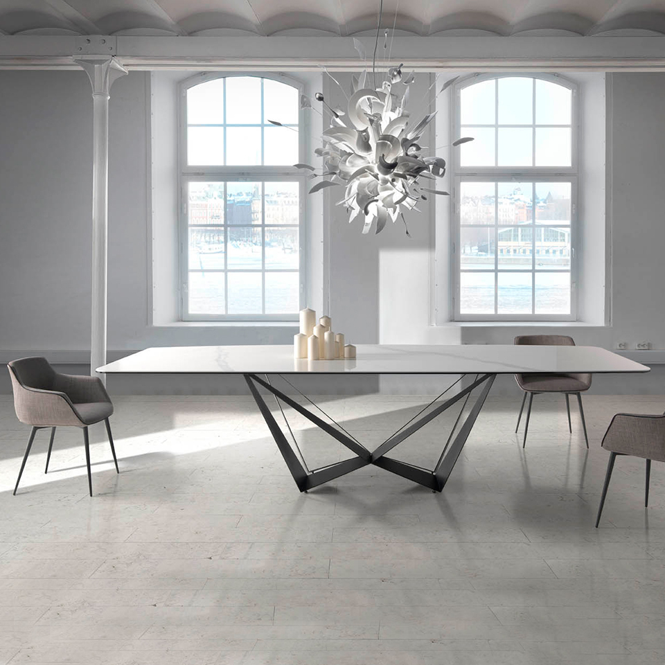 Mesa comedor porcelánico calacatta