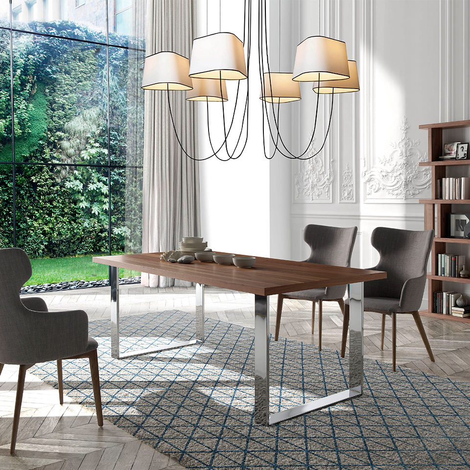 Mesa comedor rectangular nogal