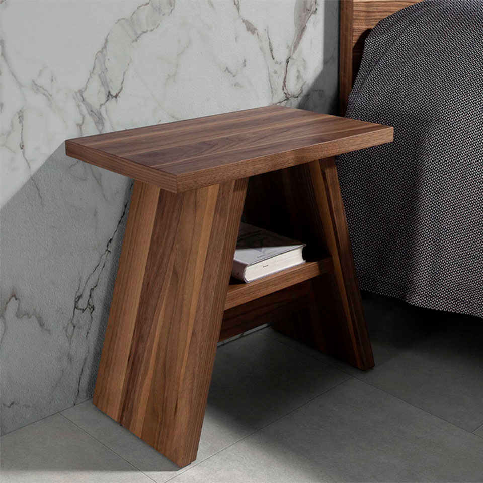 Mesa rincón madera nogal