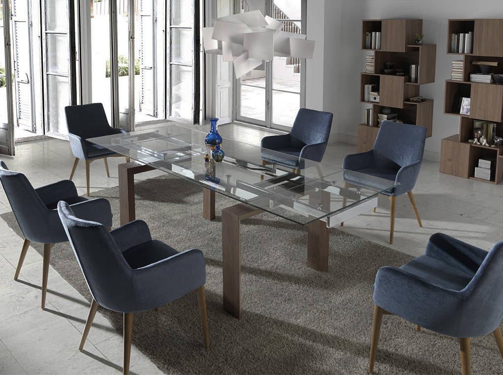 Extendible dining table with tempered glass Angel Cerdá S.L