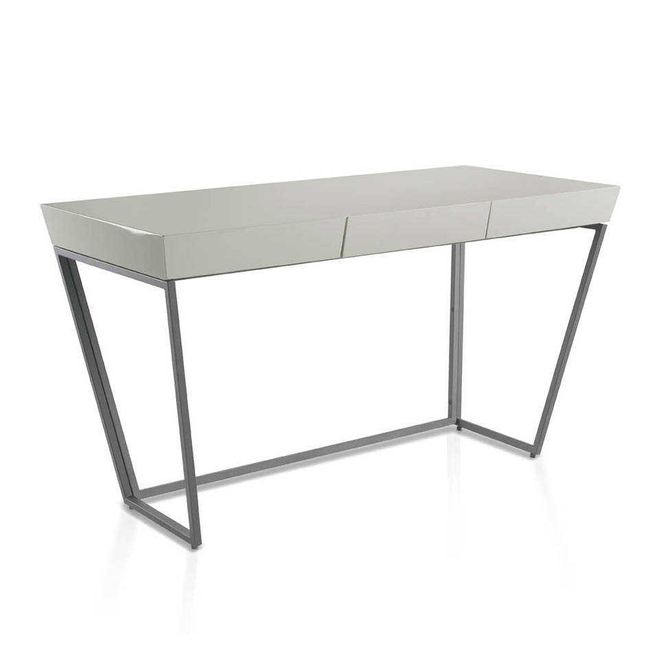 Office Desk With Laquered Mdf Top And Black Steel Frame Angel