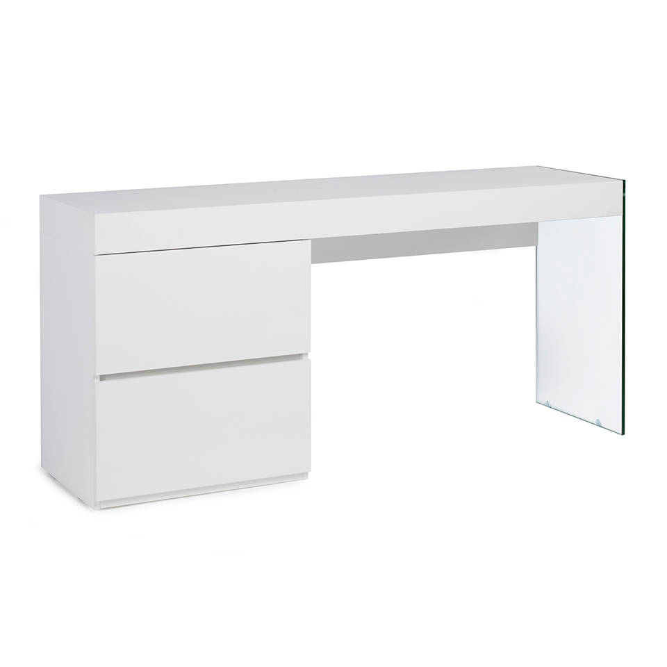 Bureau En Mdf Laque Et Cote En Verre Trempe Angel Cerda S L