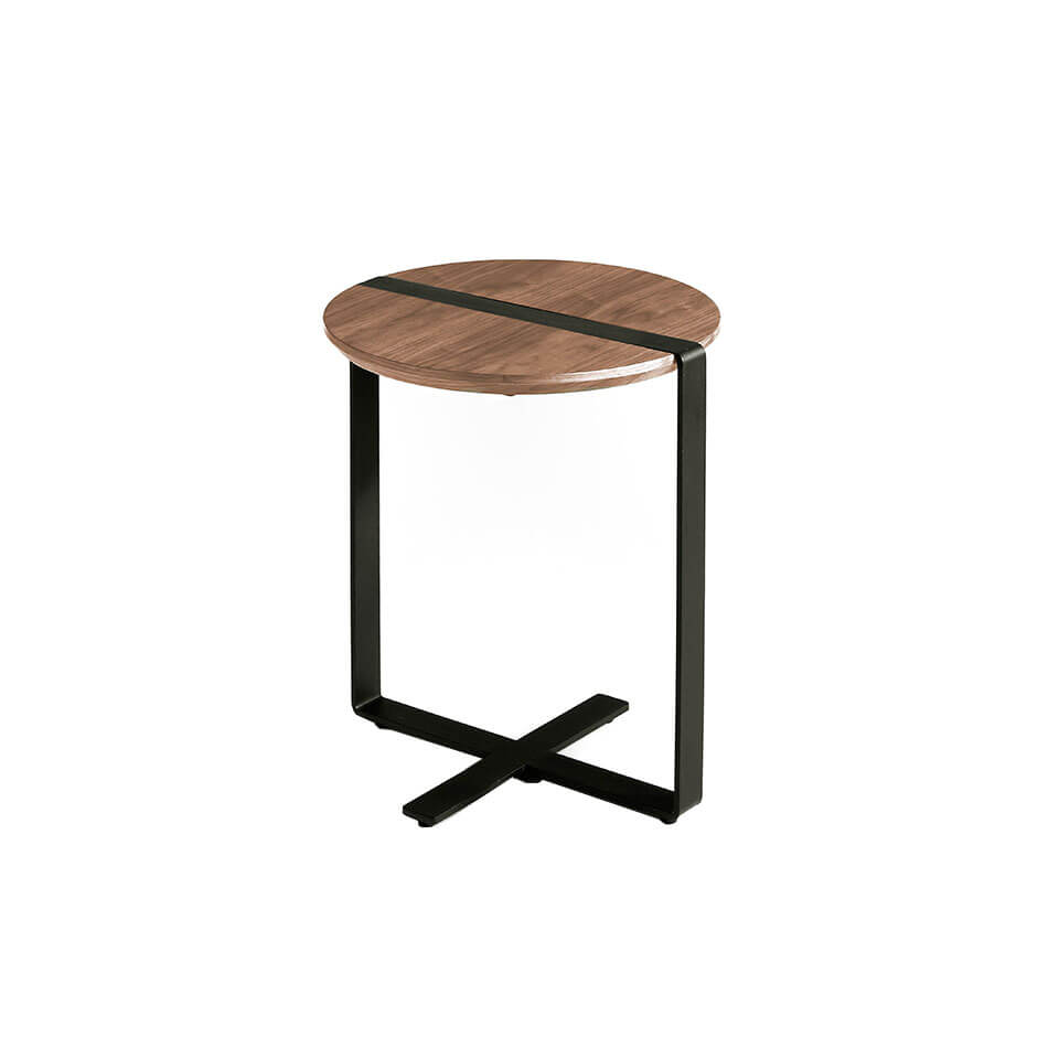 Corner coffee table in walnut and steel legs Angel Cerdá S.L.