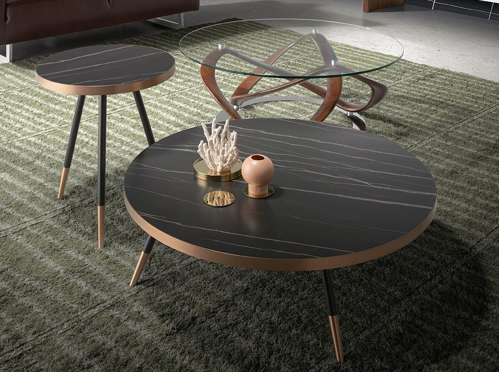 Round Coffee Table In Tempered Glass And Walnut Solid Wood Angel Cerdá - Gray Wood Circle Coffee Table Round Coffee Table In Tempered Glass And Walnut Solid Wood Angel Cerdá - Gray Wood Circle Coffee Table