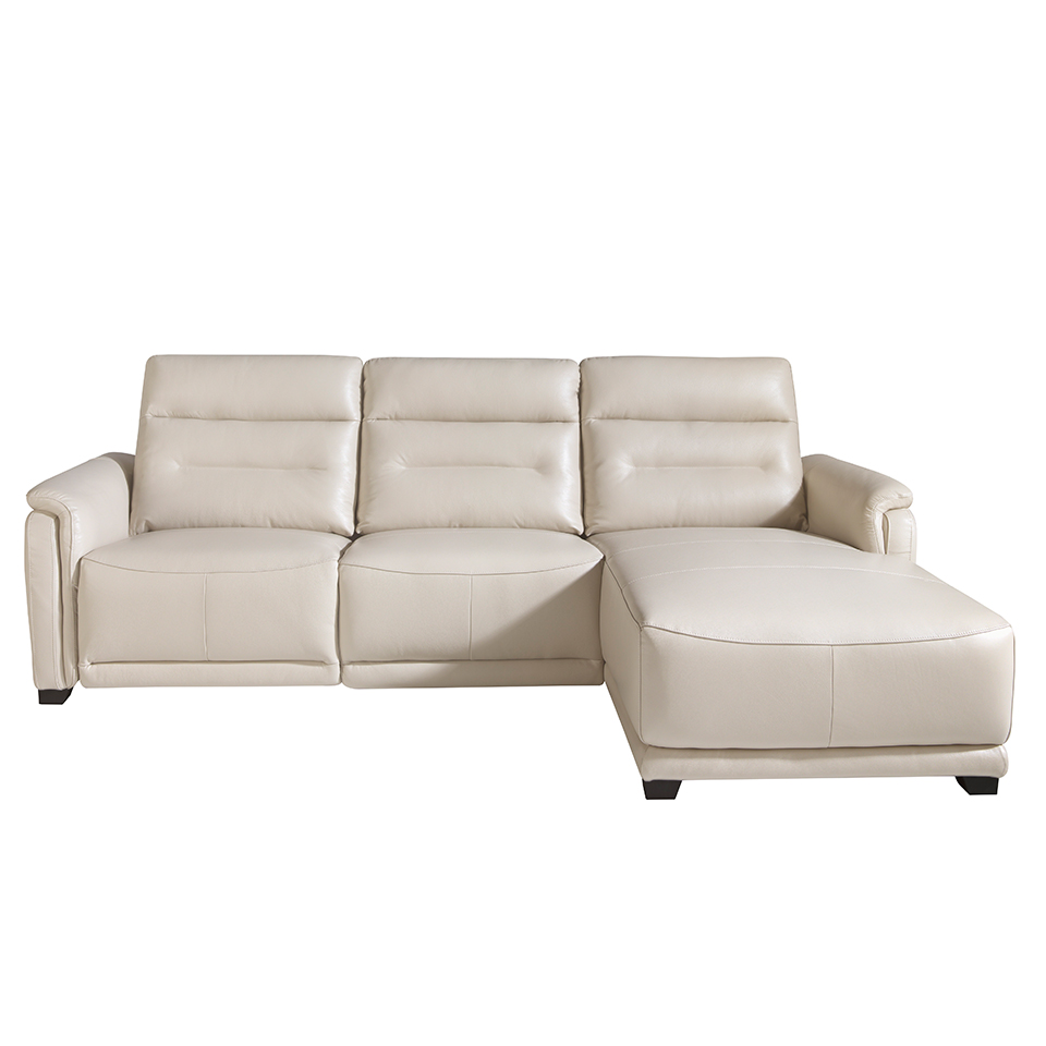 Sofa chaise longue tapizado en piel y mecanismo relax Muebles de